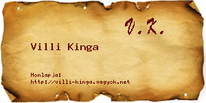 Villi Kinga névjegykártya